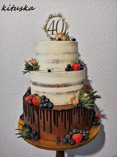 birthday fruit drip cake - Cake by Katarína Mravcová