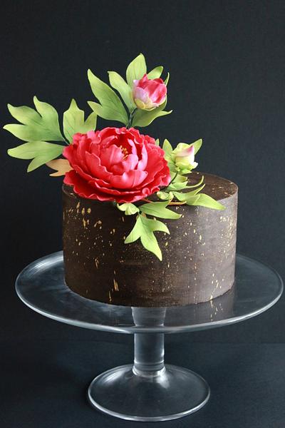 Sugar Peony Cake - Cake by Kiara's Cakes