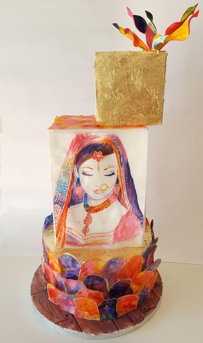 Indian Bride - Watercolours I - Cake by Domnaki's