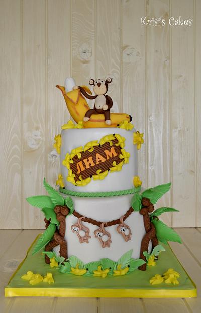 Cake with monkey - Cake by KRISICAKES