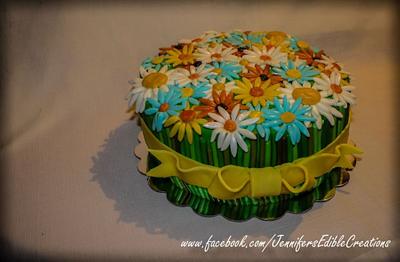 Flower Bouquet Birthday Cake - Cake by Jennifer's Edible Creations