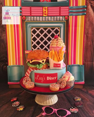 My daughters American diner cake!  - Cake by Littlebirdcakecompany