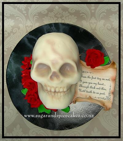 Skull Anniversary Cake - Cake by Mel_SugarandSpiceCakes