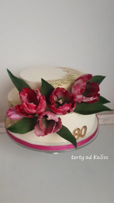 Birthday with tulips - Cake by Kaliss
