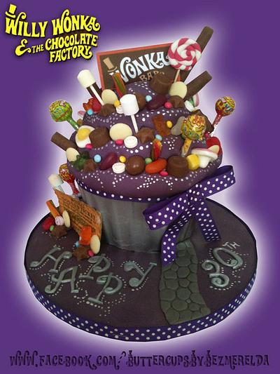 Willy Wonka giant cupcake - Cake by Bezmerelda