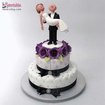 Groom Carrying Bride Wedding Cake - Cake by Serdar Yener | Yeners Way - Cake Art Tutorials