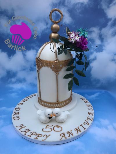 Golden Wedding Birdcage - Cake by For goodness cake barlick 