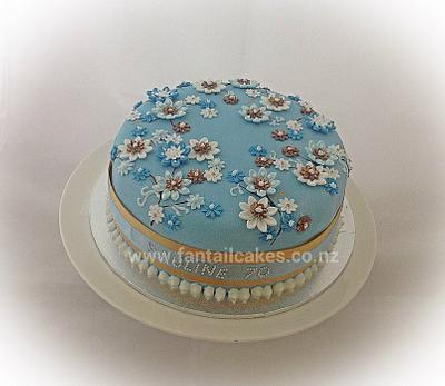 Beautiful Blues - Cake by Fantail Cakes