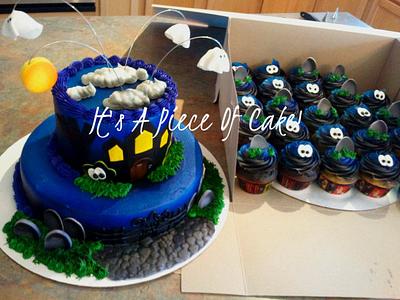 Halloween cake and matching cupcakes - Cake by Rebecca