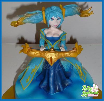 Blue and gold Sona cake - Cake by Bety'Sugarland by Elisabete Caseiro 