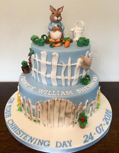"Peter Rabbit" Christening Cake - Cake by Lorraine Yarnold