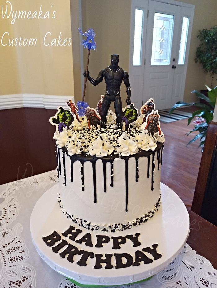 Black Panther Drip Cake