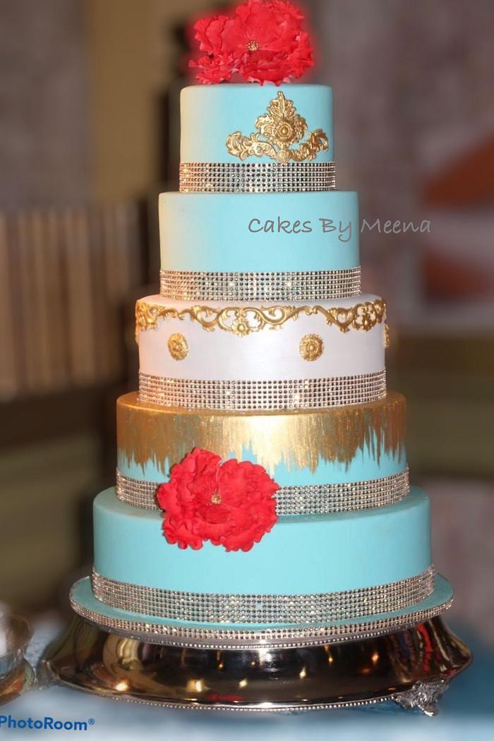 5 tier wedding/celebration cake