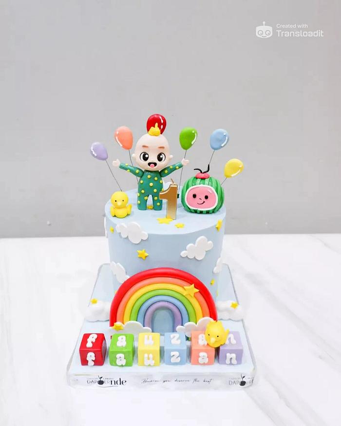 16cm Cocomelon Full Fondant Birthday Cake