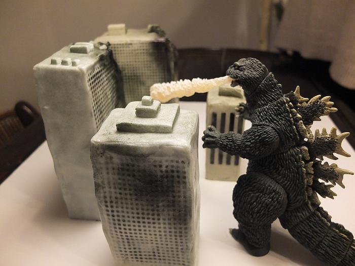 Godzilla Skyscraper Cakes