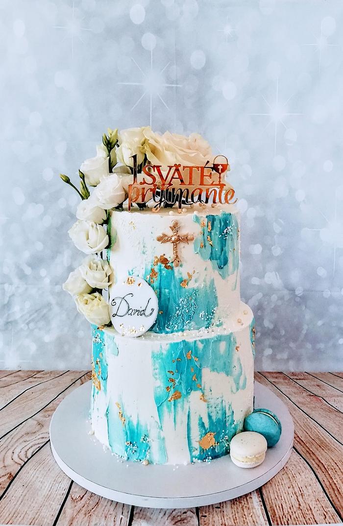 Church blue cake