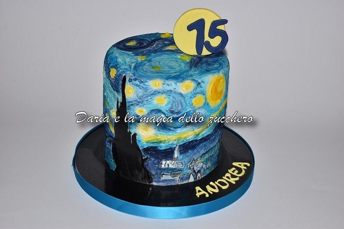 Starry Night van Gogh cake