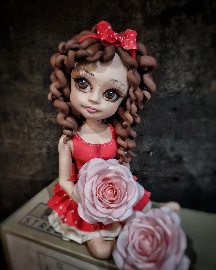 Girl with rose topper
