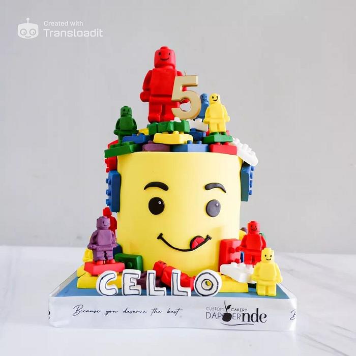 A Colorful Lego Birthday Cake