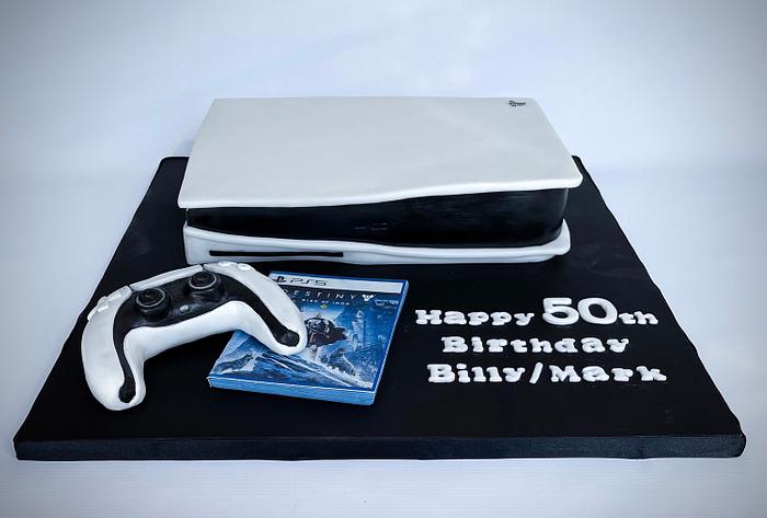 PS5 Console cake with game and controller