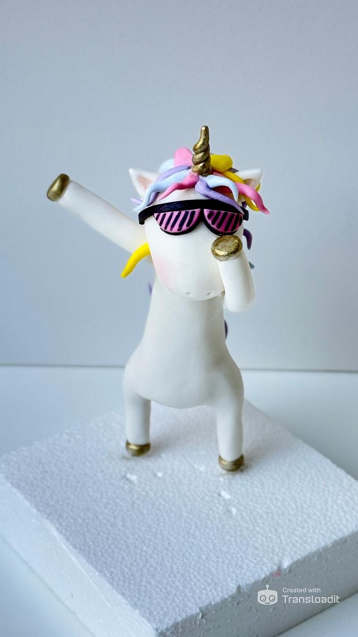 Dancer unicorn cake topper fondant