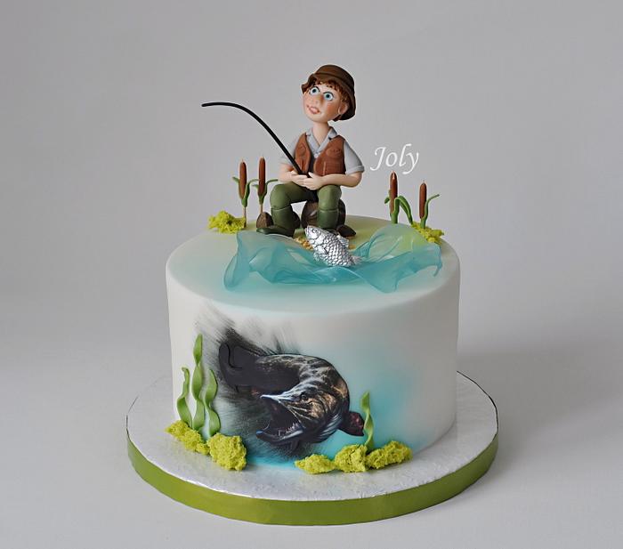 Fishing birthday cake 