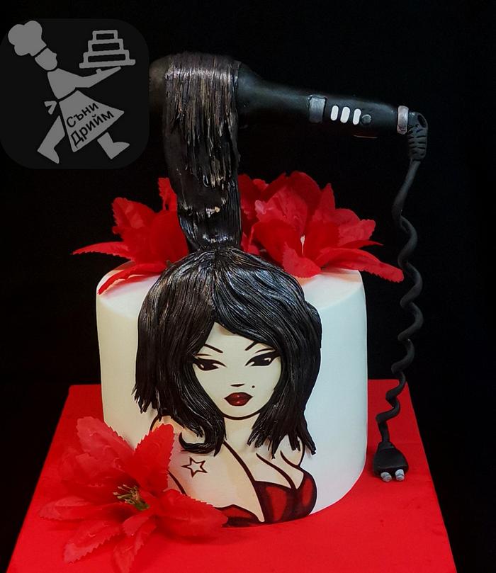 Hairdresser cake 
