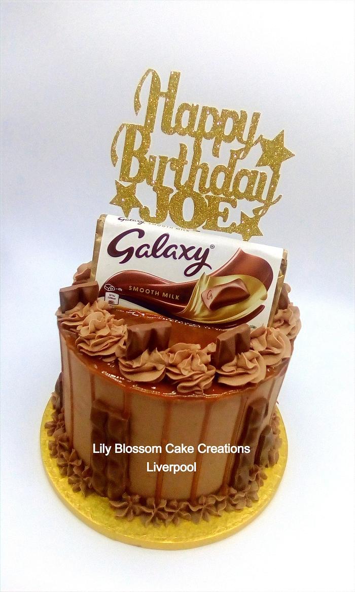 Galaxy Caramel Drip Cake
