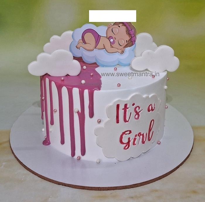 Welcome baby girl cake