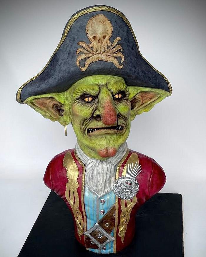 Pirate orc bust cake