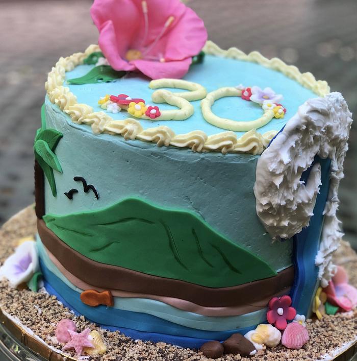 Hawaii birthday cake