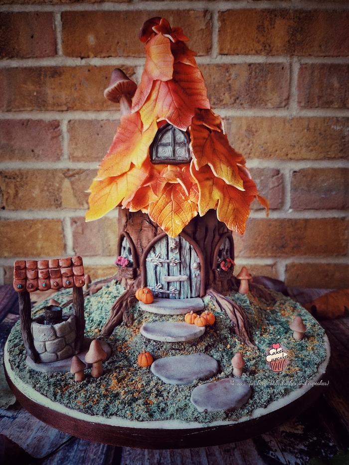 Autumn Fairy House Cake