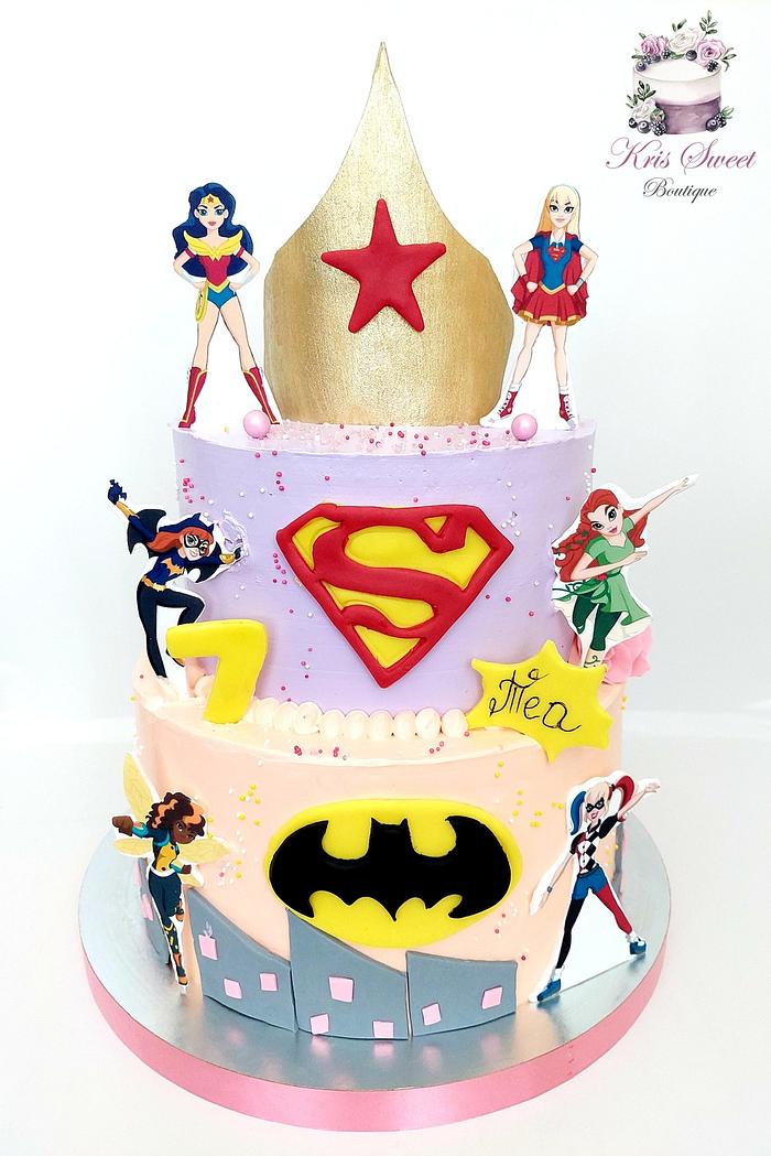 Amazon.com: Superhero Girls Party Edible image Cake topper decoration for  girls customizable : Grocery & Gourmet Food
