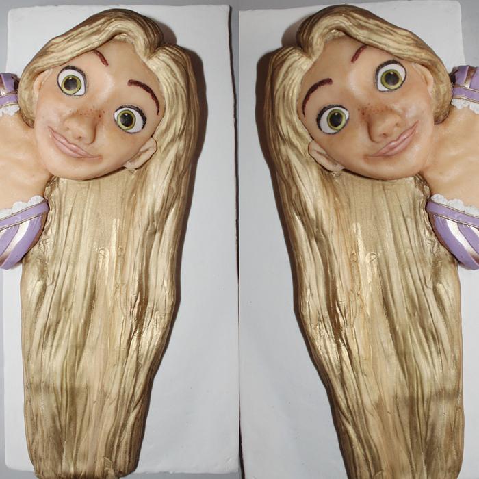 3D sculpted Disney princess Rapunzel cake
