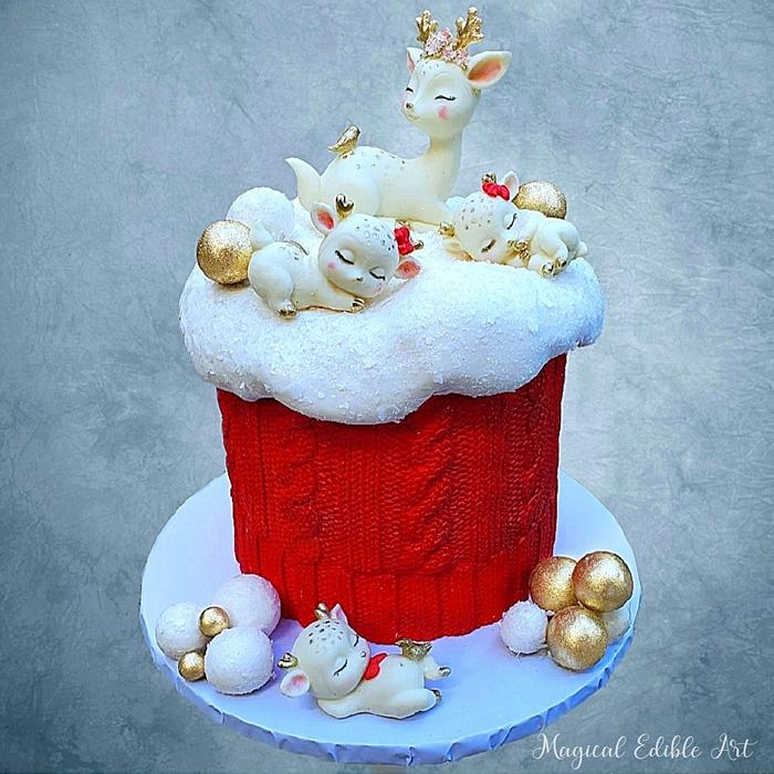 Knitted effect cake 