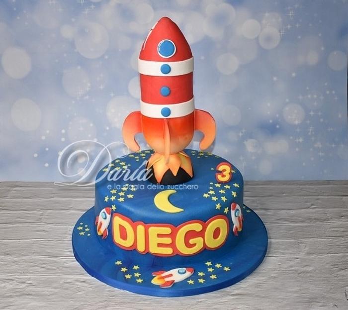 Space rocket cake