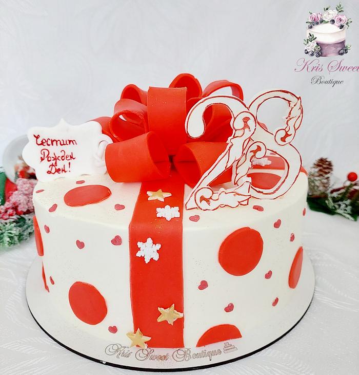 Present box cake 