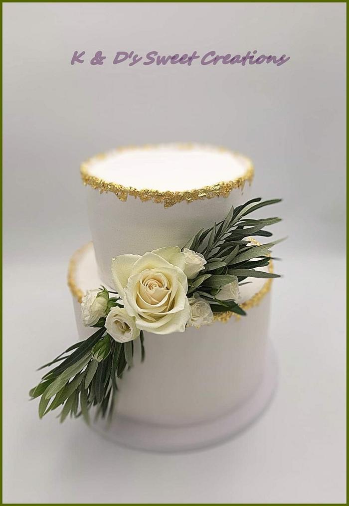 Olive themed wedding cake