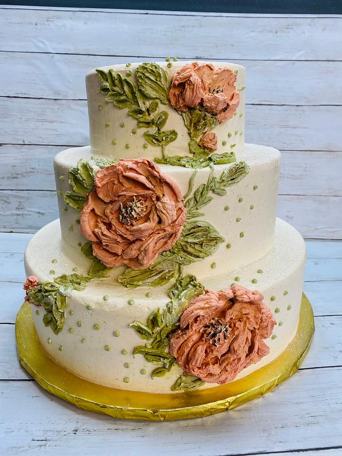 Pallet knife wedding cake