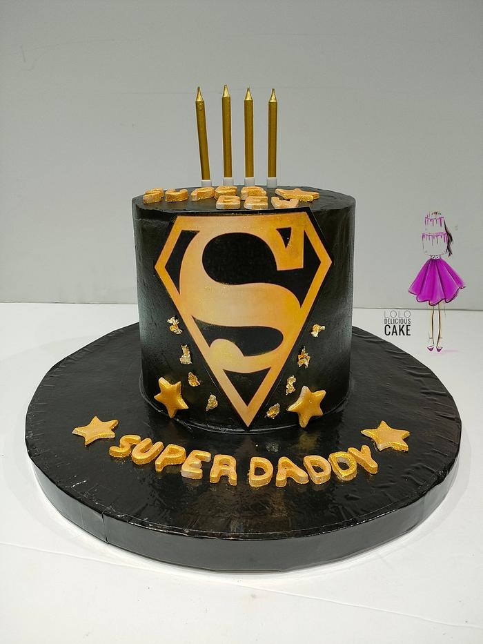 Super hero cake& super daddy🖤🦸