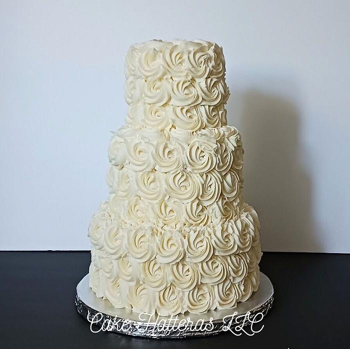 Rossette buttercream wedding cake