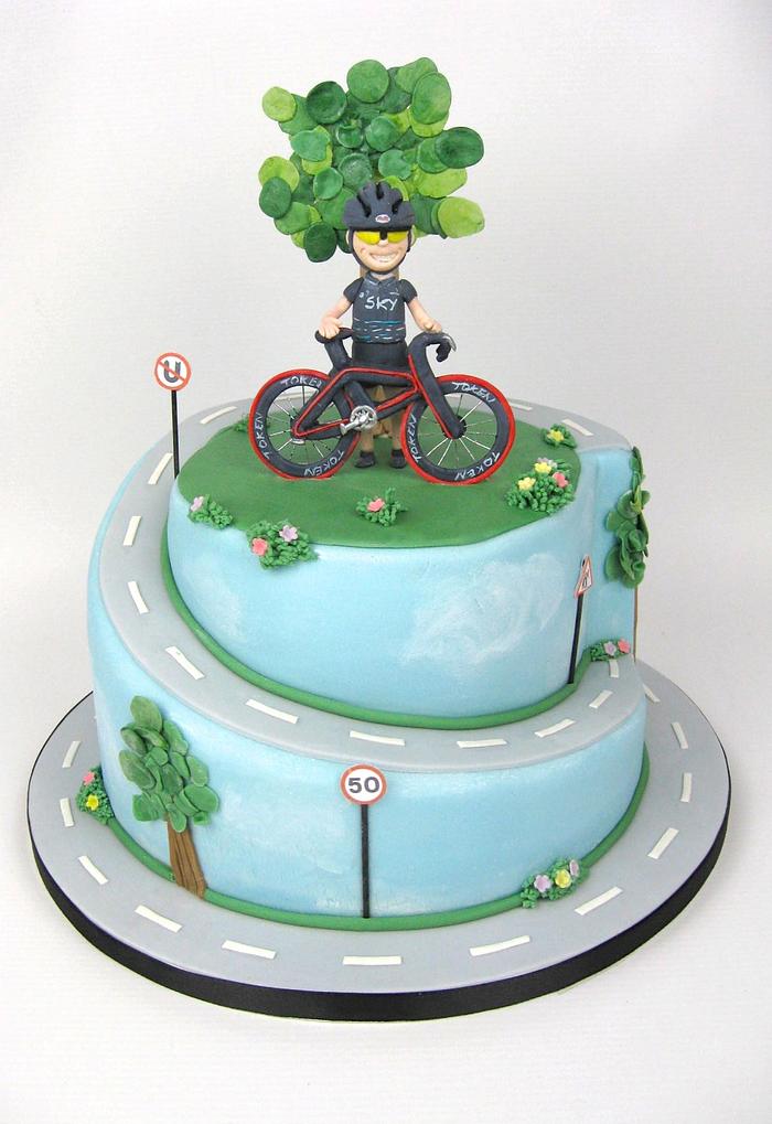 Cycling 50th birthday cake