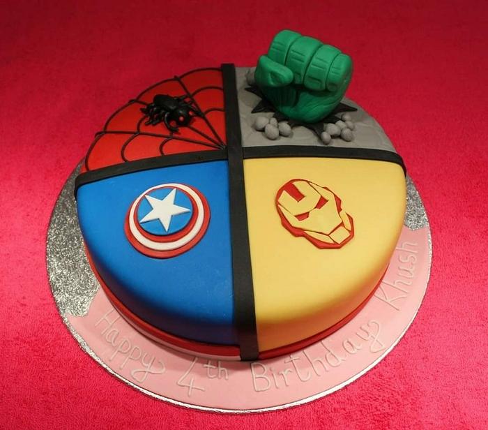 Super Heroes Theme Cake