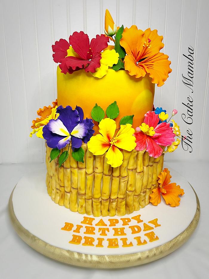 Hawaiian themed cake