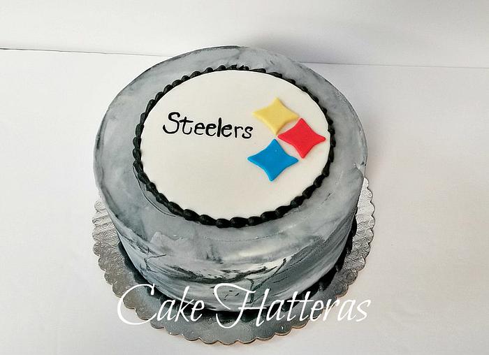 Marble Buttercream Steelers Cake