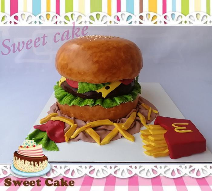 Burger cake 