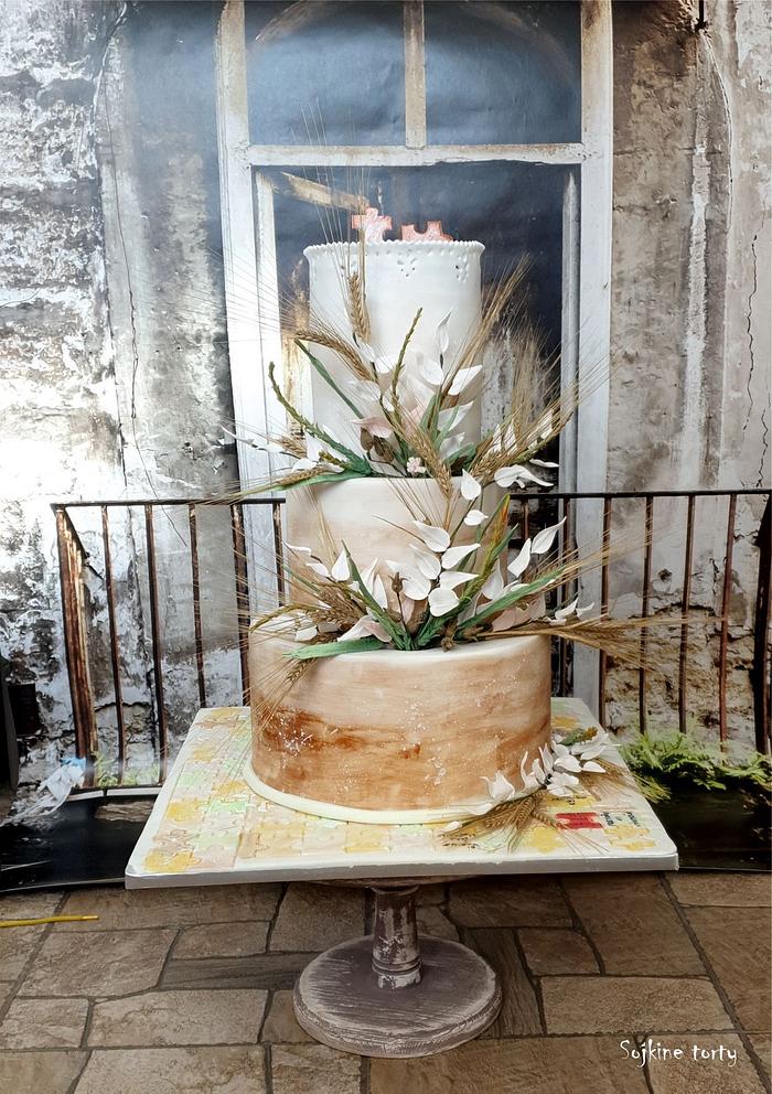 Boho style wedding cake:)