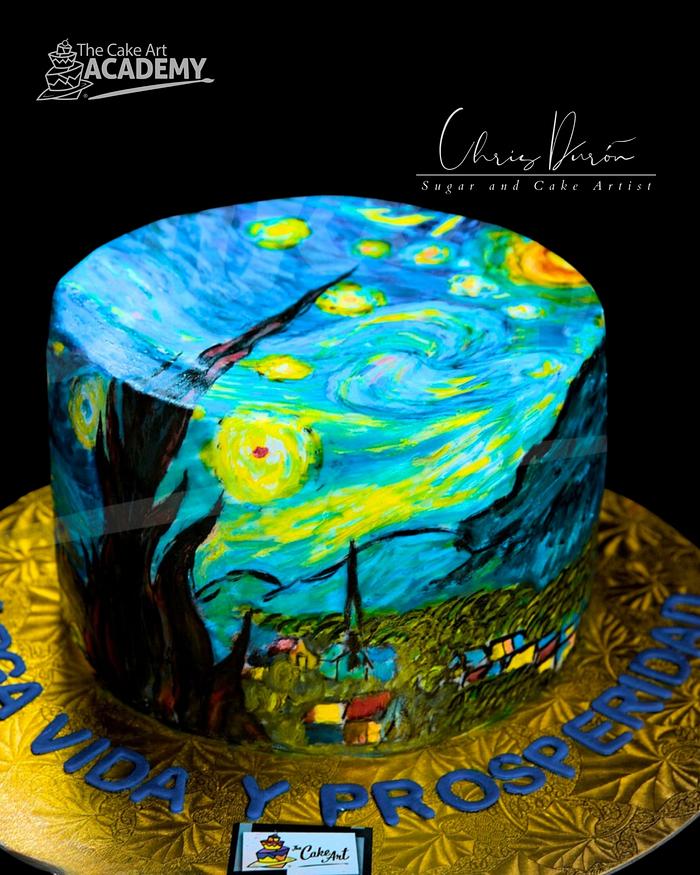 Starry Night Tribute Cake