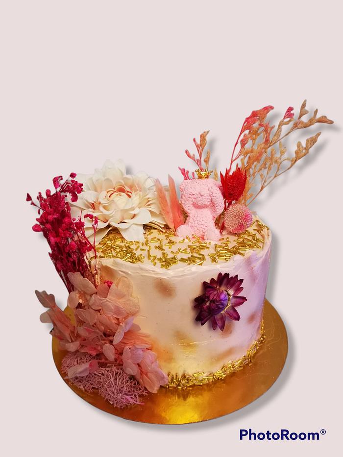 Bear dry flower cake