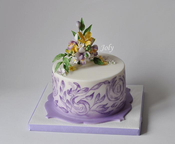 Birthday painted cake